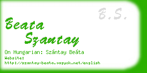 beata szantay business card